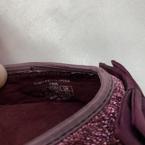 Girls Stuart Weitzman Sparkly Purple Mary Jane Dress‎ Holiday Shoes With Bow 4 - Picture 7 of 9